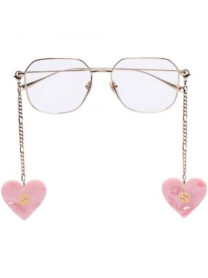 Szív mintás szemüveg Gucci Eyewear aranyszínű