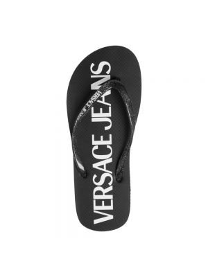Chanclas de dedo con estampado Versace Jeans Couture negro