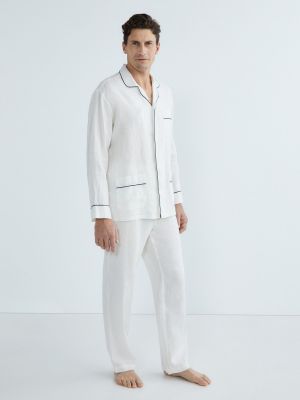 Pantalones de lino manga larga Emidio Tucci blanco