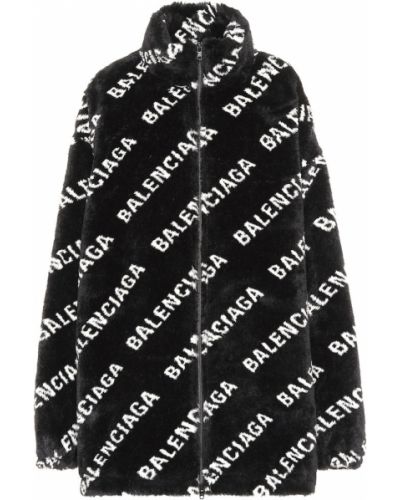 Szőrös dzseki Balenciaga fekete