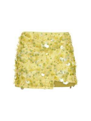 Satynowa spódnica Des Phemmes żółta