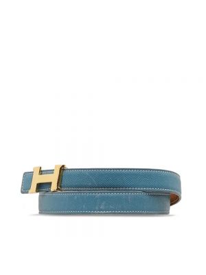 Cinturón de cuero Hermès Vintage azul