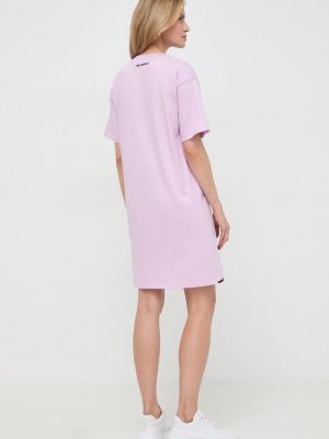 Sukienka mini bawełniana Karl Lagerfeld różowa