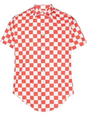 Bombažna srajca s karirastim vzorcem Erl