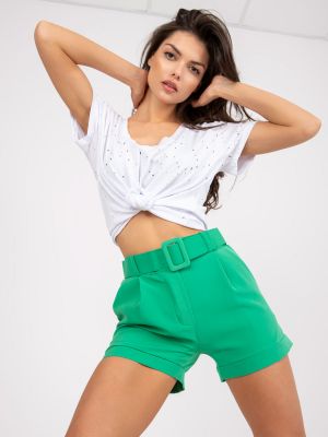Lühikesed püksid Fashionhunters roheline
