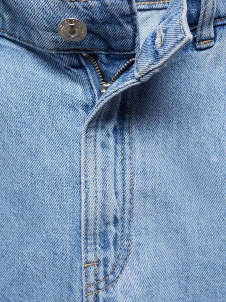 Plisované džínsy Mango modrá