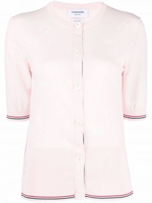 Bomull kort genser Thom Browne rosa