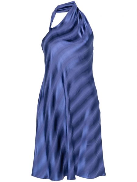 Satenska ravna haljina Emporio Armani plava