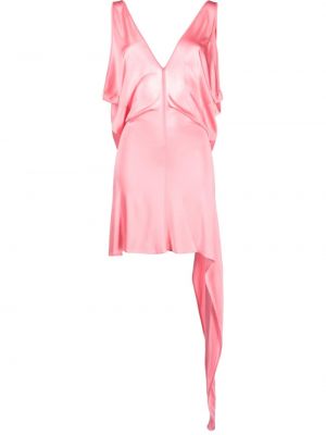 Сатенена мини рокля с v-образно деколте Bally розово
