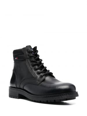 Nėriniuotos guminiai batai su raišteliais Tommy Jeans juoda