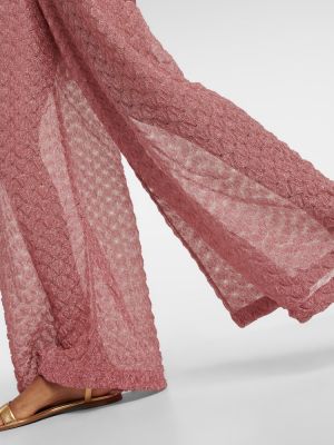 Pantaloni transparente cu croială lejeră Missoni Mare roz