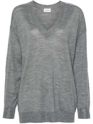 Pull en tricot à col v P.a.r.o.s.h. gris