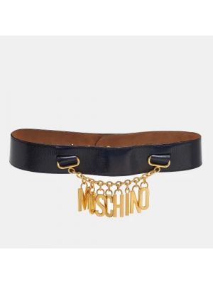 Cinturón de cuero Moschino Pre-owned azul
