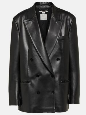 Кожаный пиджак из искусственной кожи Stella Mccartney черный