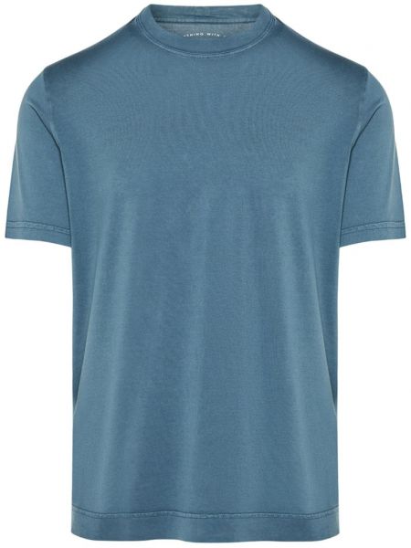 T-shirt en coton Fedeli bleu