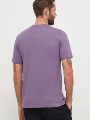 Bavlněné tričko s potiskem Adidas fialové