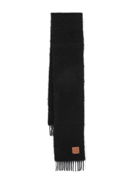 Sciarpa con frange di lana mohair Loewe nero