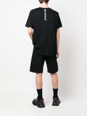 T-shirt mit rundem ausschnitt Balmain schwarz
