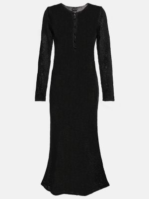 Pletené dlouhé šaty Tom Ford čierna