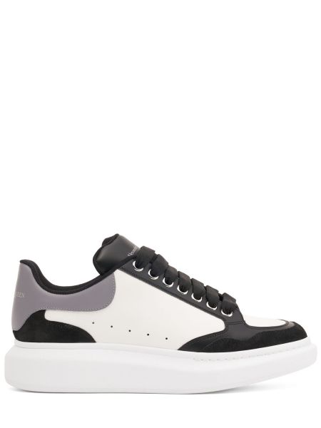 Oversized sneakers i läder Alexander Mcqueen svart