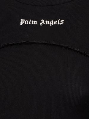 Pamut kivágott hátú ruha Palm Angels fekete