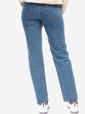 Bavlněné džíny s vysokým pasem Wood Wood modré