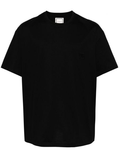 Bavlnené tričko s výšivkou Wooyoungmi čierna