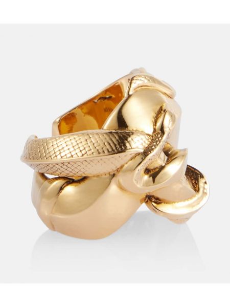 Златен пръстен със змийски принт Alexander Mcqueen златисто