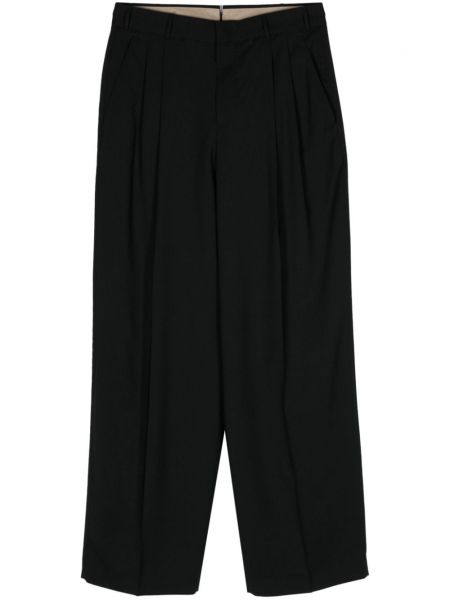 Pantaloni drepti plisate Pt Torino negru