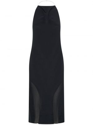 Hedvábné šaty s odhalenými zády Dion Lee - černá