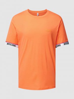 Koszulka z nadrukiem Moschino Swim + Underwear pomarańczowa