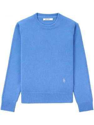 Pull brodé en tricot Sporty & Rich bleu