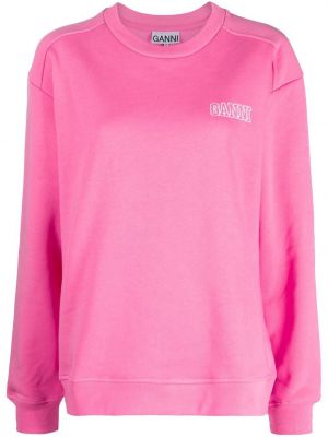 Sweatshirt mit stickerei Ganni pink