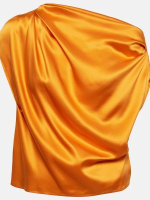 Top de mătase drapat The Sei portocaliu