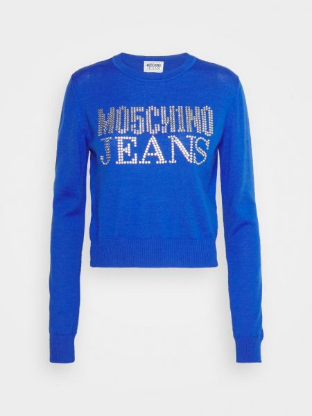 Sweter Moschino Jeans niebieski