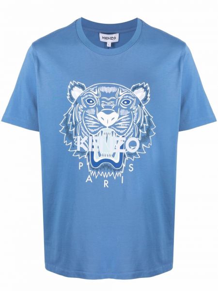 Camiseta con rayas de tigre Kenzo azul