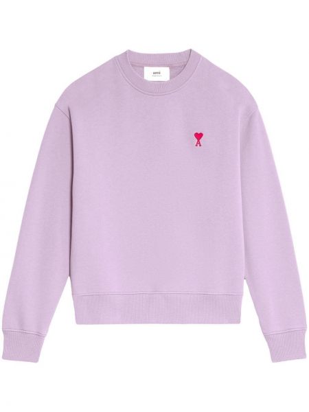 Sweatshirt med broderi Ami Paris lila