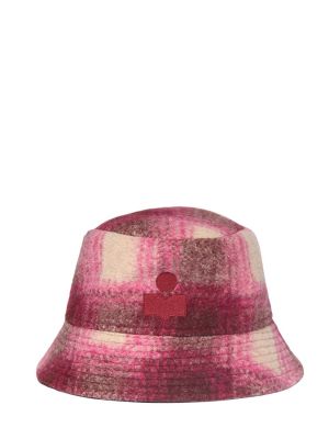 Kostkovaný vlněný klobouk Isabel Marant