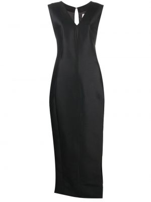 V-nyakú hosszú ruha Concepto fekete