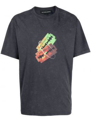 T-shirt aus baumwoll mit print Les Benjamins grau