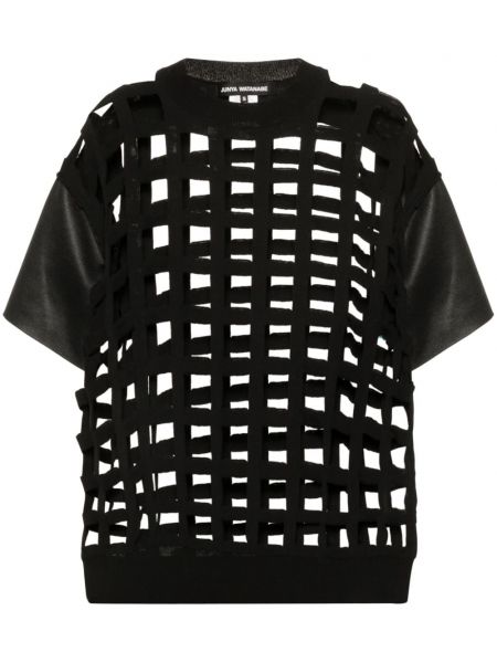 Kostkované tričko Junya Watanabe černé