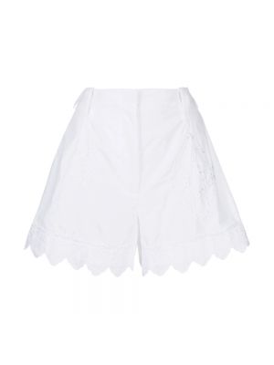 Białe haftowane szorty bawełniane Simone Rocha