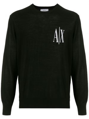Vlnený sveter Armani Exchange čierna