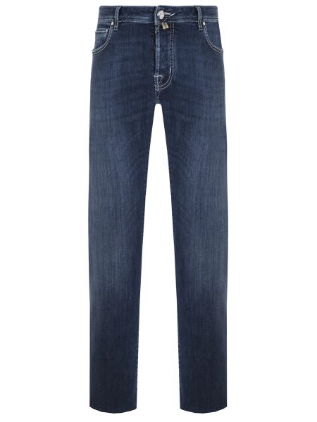 Хлопковые прямые джинсы Jacob Cohen синие