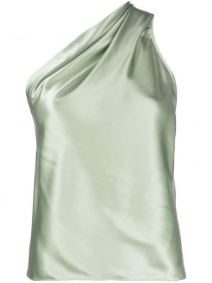 Asymetrický hodvábny top Michelle Mason zelená