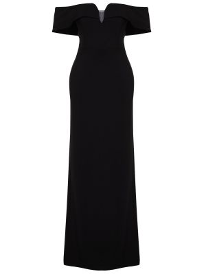 Rochie de seară cu croială ajustată împletită Trendyol negru