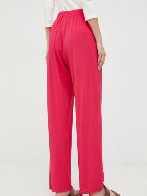 Kalhoty s vysokým pasem Max Mara Leisure růžové