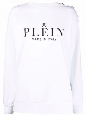 Sweatshirt mit rundhalsausschnitt mit print Philipp Plein weiß
