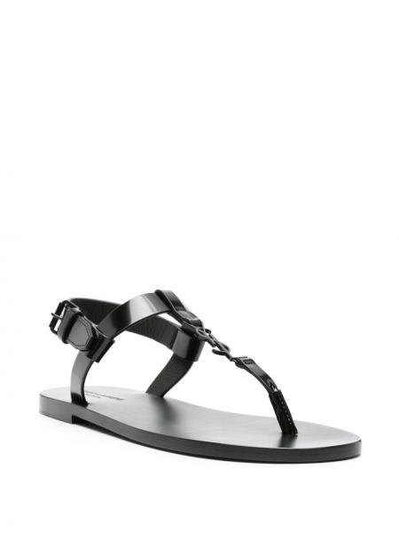Kožené sandály Saint Laurent černé