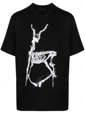 T-shirt di cotone con stampa Heliot Emil nero